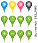 set of vector map pins pointer...