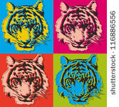 tiger pop art illustration