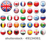 set of flags. glossy buttons....