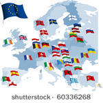 european country flags and map. ...