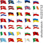 all european flags. all...