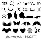 vector silhouette clip art set