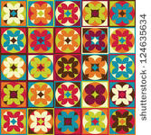 seamless geometric flower...