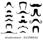 set of beards and mustaches for ...