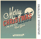 vintage vector christmas card
