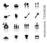 icons set kitchen tools