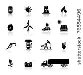 icons set power and energy