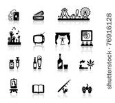 icons set fun and entertainment ...