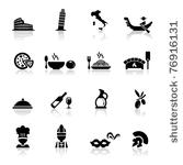 icons set italian cuisine and...