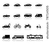 icons set vehicles