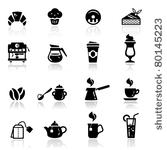 icons set cafe icons