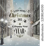 christmas greeting card   snowy ...