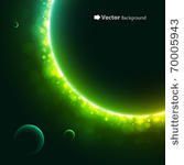space background with green...