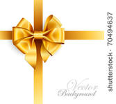 golden bow isolated on white....