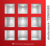 3d empty shelves for exhibit in ...