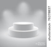 3d isolated empty white podium...