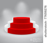 3d isolated empty white podium...