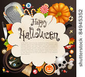 halloween card with different...
