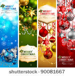 christmas banners with baubles...