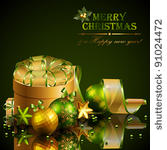 christmas background with green ...