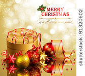 christmas background with red...