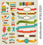 set of retro ribbons and labels....