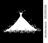 wedding dress white on black