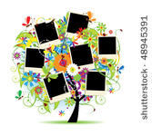 family album. floral tree with...