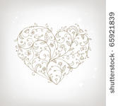 floral ornament heart shape for ...