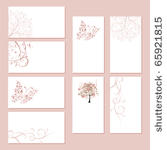 set of business cards  floral...