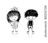 boy and girl  sketch for your...