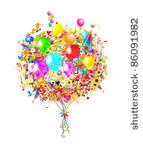 happy birthday illustration...