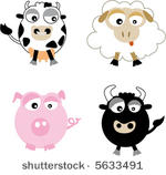 farm animal cartoons  cow  pig  ...