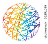 abstract sphere from color lines