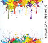 colorful bright ink splashes on ...