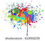 colorful bright ink splashes on ...