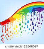 rainbow and color rain