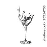 the stylized wine glass for...
