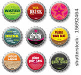 bottle caps 2   vector set.  to ...
