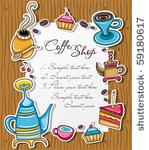 cute grunge frame with coffee ...