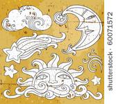 vector set of celestial symbols ...