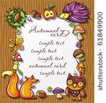 autumnal wooden frame with...