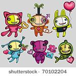 valentine's day vector animals...