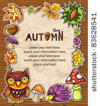 vector frame with autumnal...
