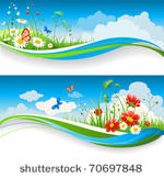 two  summer natural banners...
