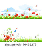 grass and flowers