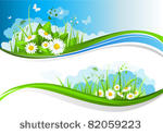 summer banners with beautiful...