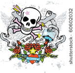 vintage print with skull