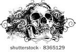 vector skull floral illustration