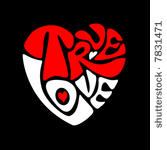 true love heart. vector